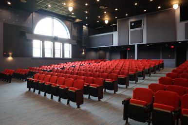 Film House interior with red seats